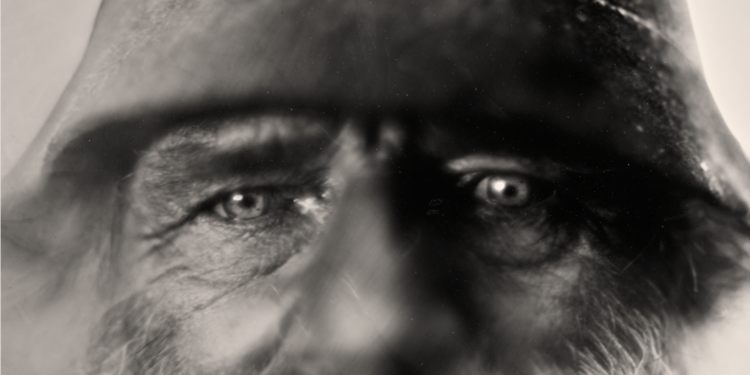 Un dettaglio del ritratto eseguito a Josef Lanzinger dal Lightcatcher Kurt Moser.