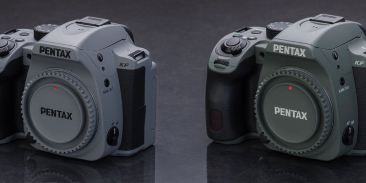 Pentax KF verde oliva e pietra reflex APS-C