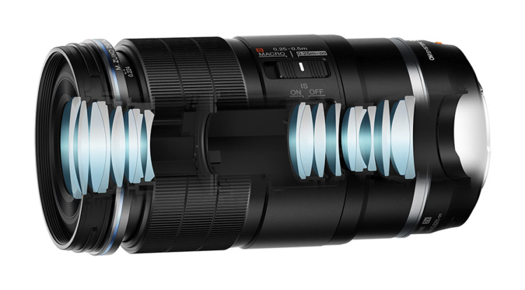 Lo schema ottico del nuovo M.Zuiko Digital ED 90mm F3.5 Macro IS PRO,