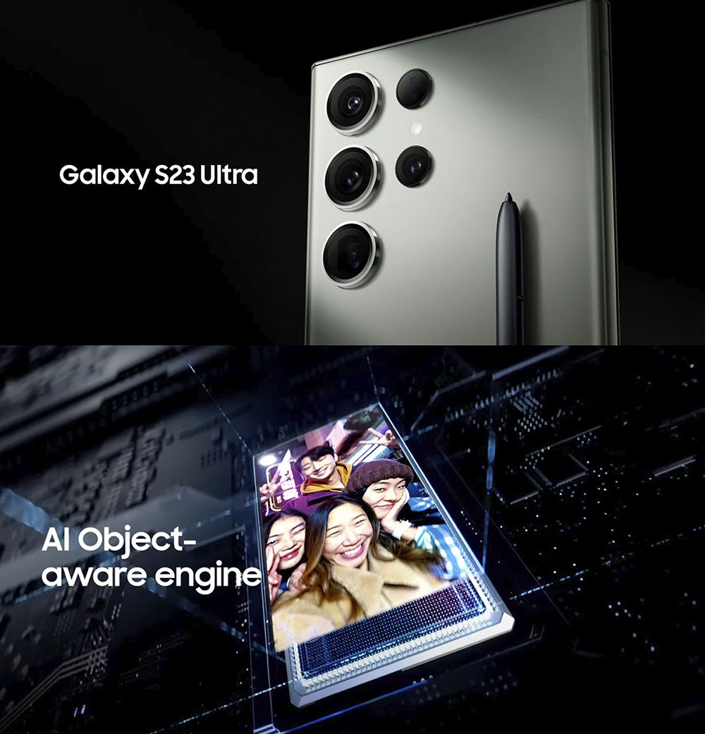 Samsung Galaxy S23, dettaglio del comparto fotografico.
