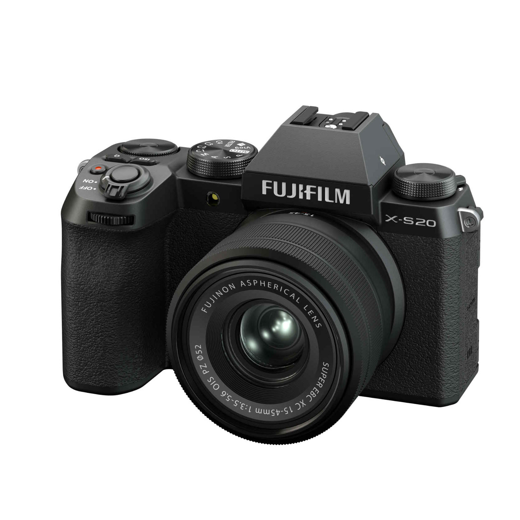 Fujifilm X-S20 vista di trequarti