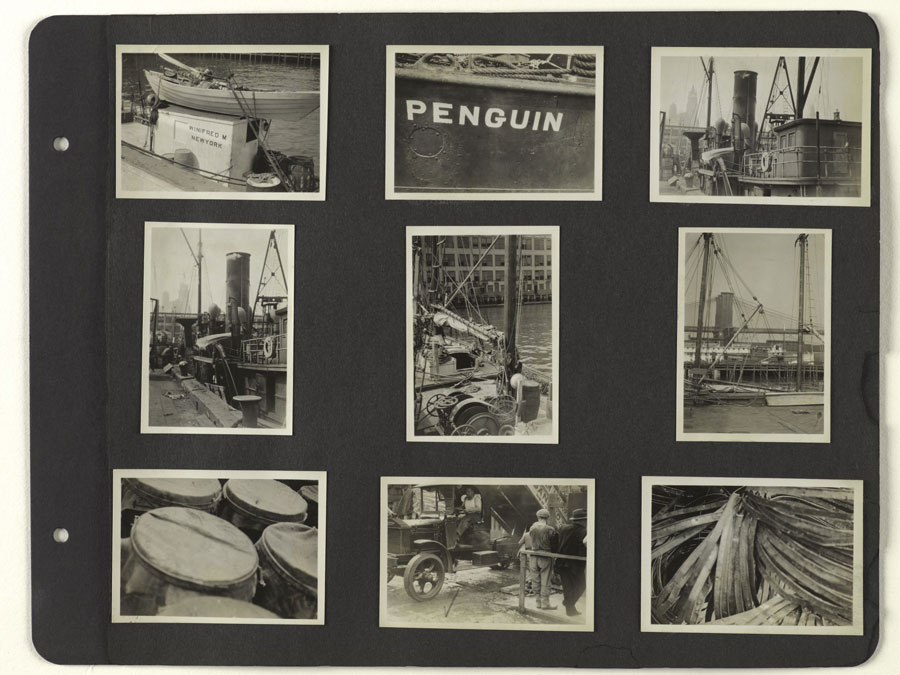 © Berenice Abbott, Album Page 5: Pier 17, South Street Seaport, Manhattan, 1929