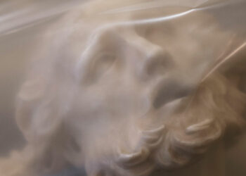 © Simon Roberts Shrouded Sculpture #5 (Vulcan chained to a rock by Claude David), 2021