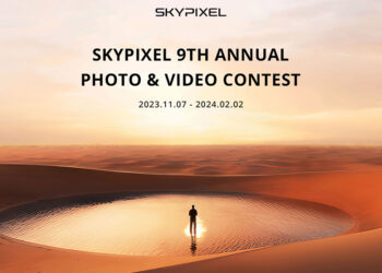 SkyPixel uomo in un'oasi nel deserto