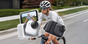 insta360 go ultra con ciclista
