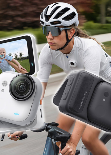 insta360 go ultra con ciclista