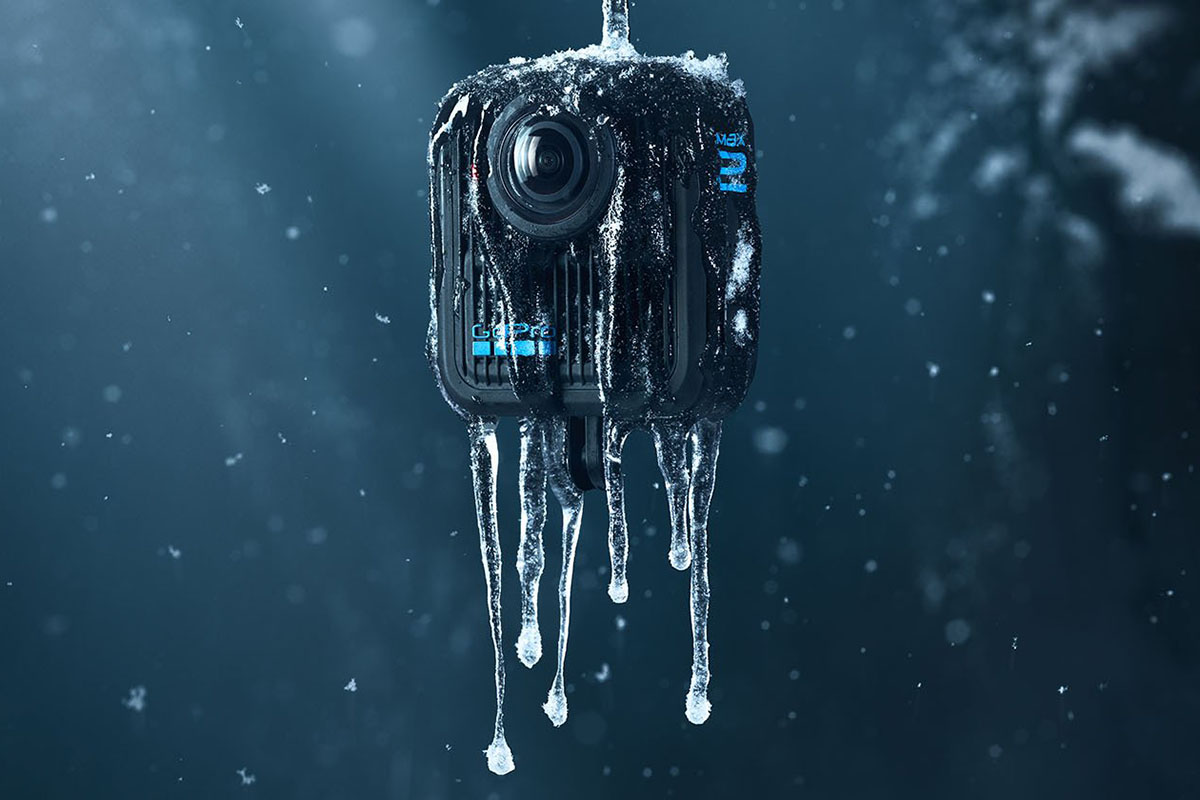 GoPro Hero Max 2 resiste a temperature estreme, allo schiacciamento e in immersione fino a 5 metri senza scafandro.