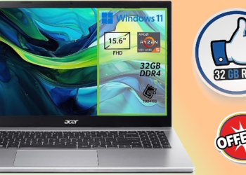 acer Aspire Go 15 AG15-42P-R5V8 PC Portatile, Notebook, Processore AMD Ryzen 5 5625U, RAM 32 GB DDR4, 1024 GB PCIe NVMe SSD, Display 15.6" FHD, Scheda Grafica AMD Radeon, Windows 11 Home, Silver