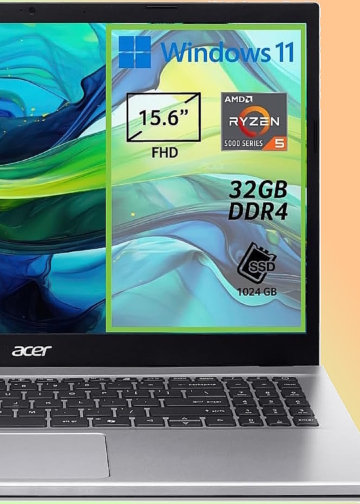 acer Aspire Go 15 AG15-42P-R5V8 PC Portatile, Notebook, Processore AMD Ryzen 5 5625U, RAM 32 GB DDR4, 1024 GB PCIe NVMe SSD, Display 15.6" FHD, Scheda Grafica AMD Radeon, Windows 11 Home, Silver