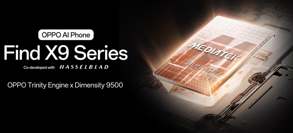 Oppo Find X9 e Oppo Find X9 Pro con SoC MediaTek Dimensity 9500