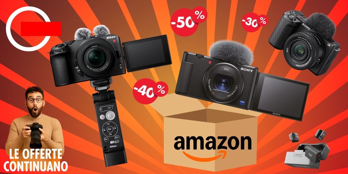 Amazon Black Friday Black Week 2025 offerte fotocamere VLOG Evidenza