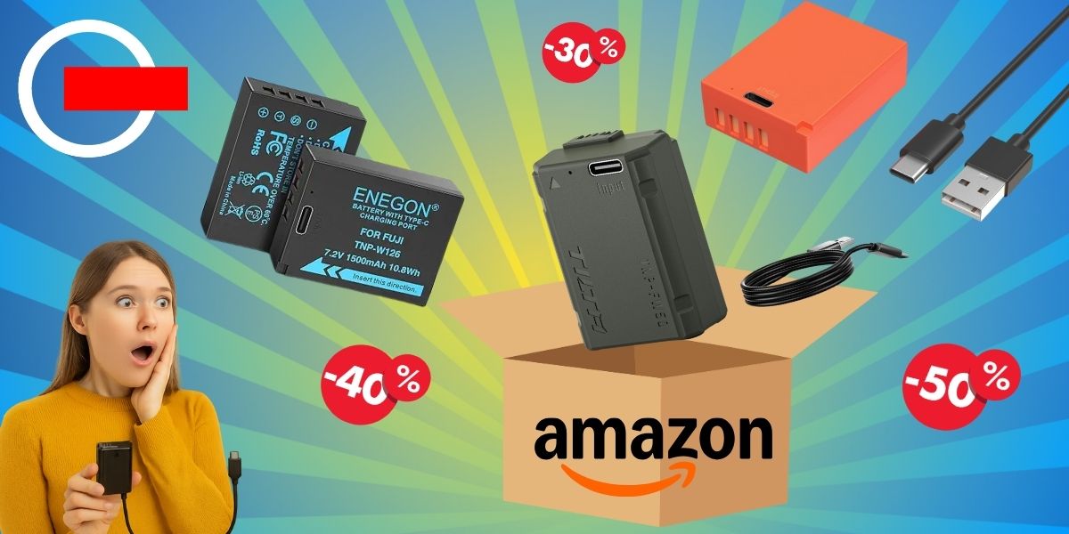 Amazon Black Friday Black Week offerte batterie compatibili USB-C 2025