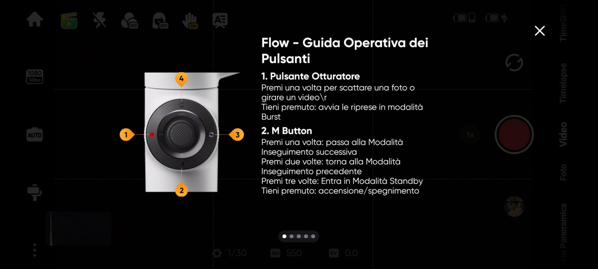 Una guida rapida introduttiva chiarisce il comportamento dei pulsanti e delle ghiere a pressioni singole o multiple.