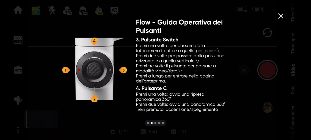 Una guida rapida introduttiva chiarisce il comportamento dei pulsanti e delle ghiere a pressioni singole o multiple.