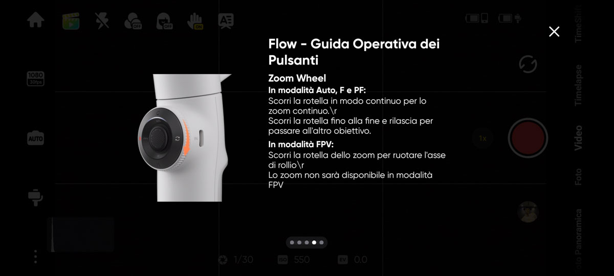 Una guida rapida introduttiva chiarisce il comportamento dei pulsanti e delle ghiere a pressioni singole o multiple.