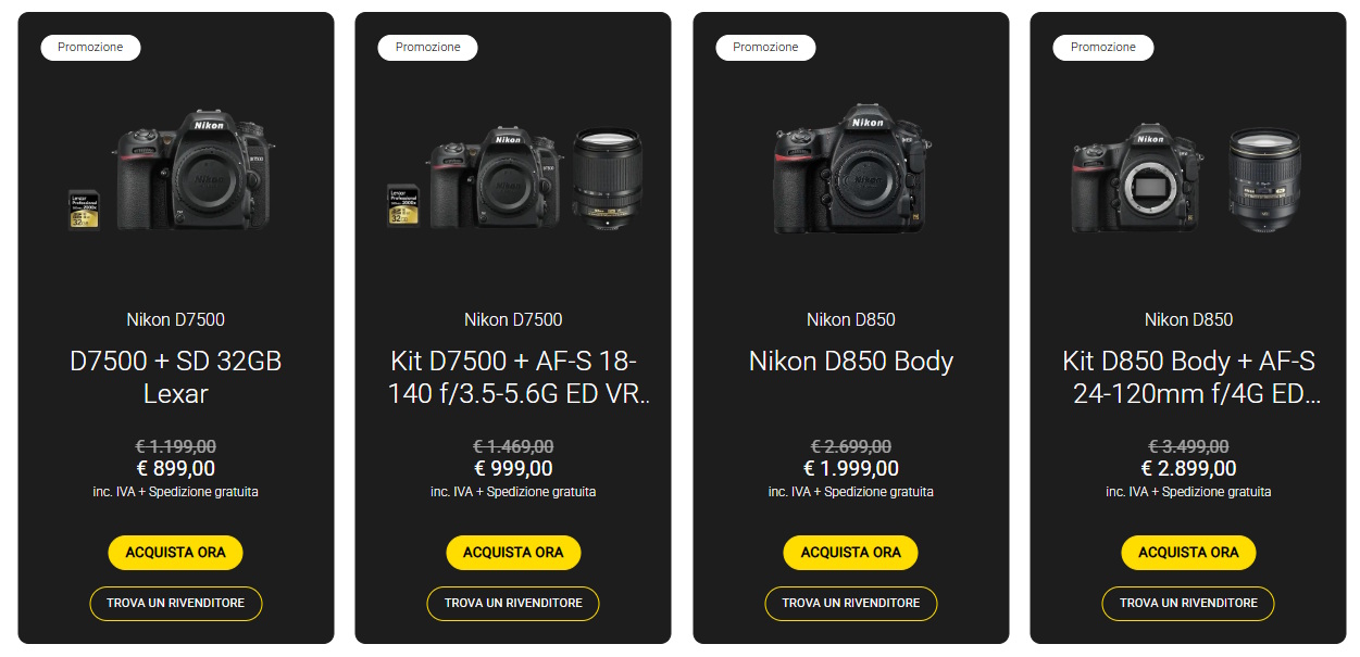 Black Friday 2025 Nikon sconti reflex full frame: D7500 a 899 euro