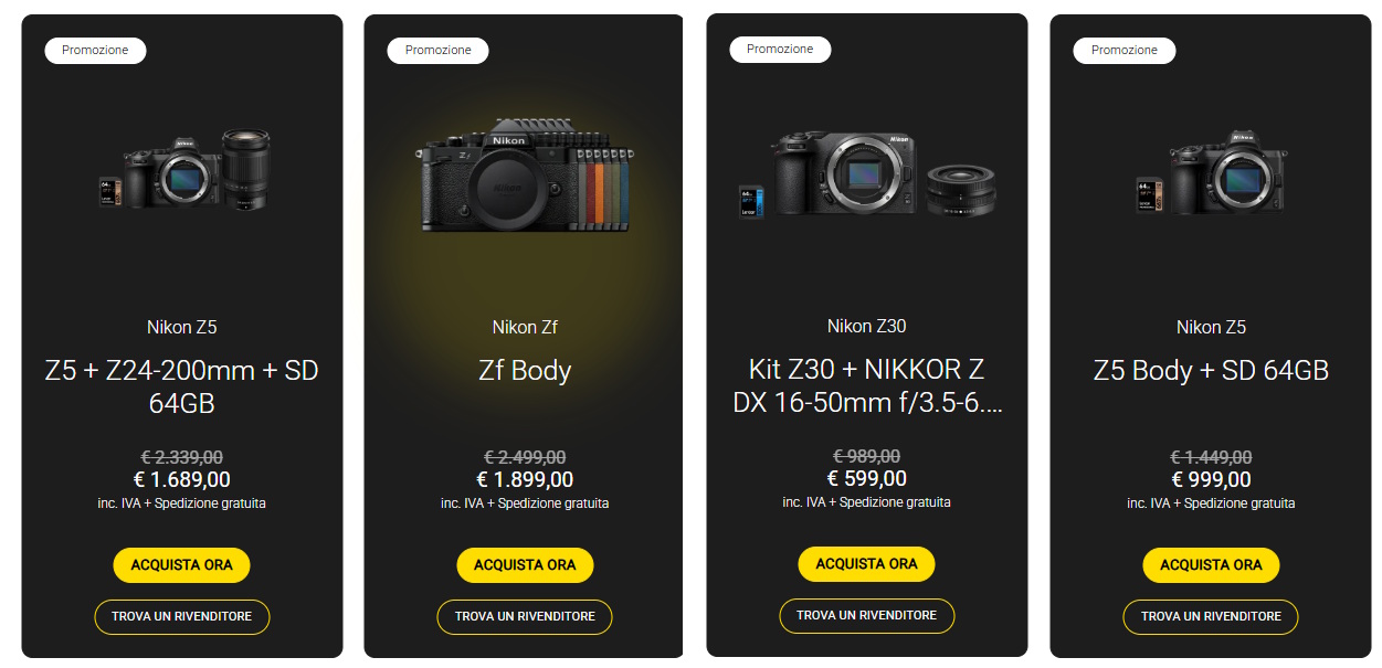 Black Friday 2025 Nikon sconti mirrorless full frame e APS-C