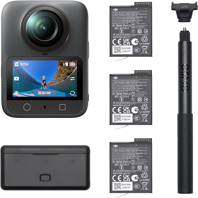 DJI Osmo 360 Combo Adventure, fotocamera 360 con immagini a 360° da 1 pollice