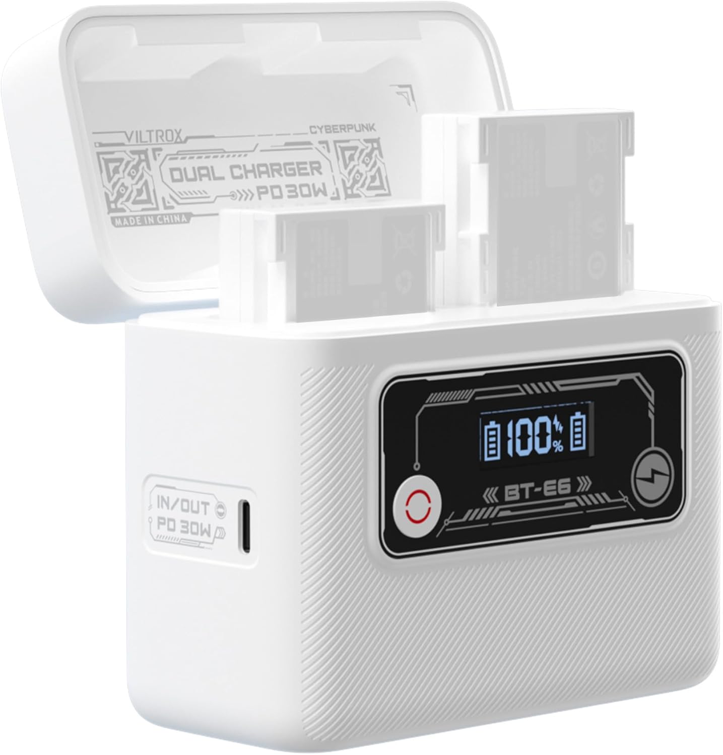 VILTROX Caricabatteria per fotocamera BT-E6