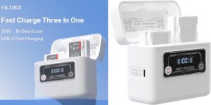 VILTROX NP-FZ100 Caricabatterie e Power Bank per Fotocamera, 5500mAh, Ricarica Rapida 30W USB-C Bidirezionale, Compatibile con Batterie Sony a7 a7II III IV a7R II III IV V a7S a7SII a7SIII a1 ZV-E1 - EVIDENZA