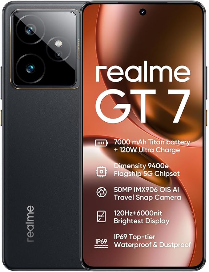 realme GT 7 5G Smartphone 12+256GB, Nero