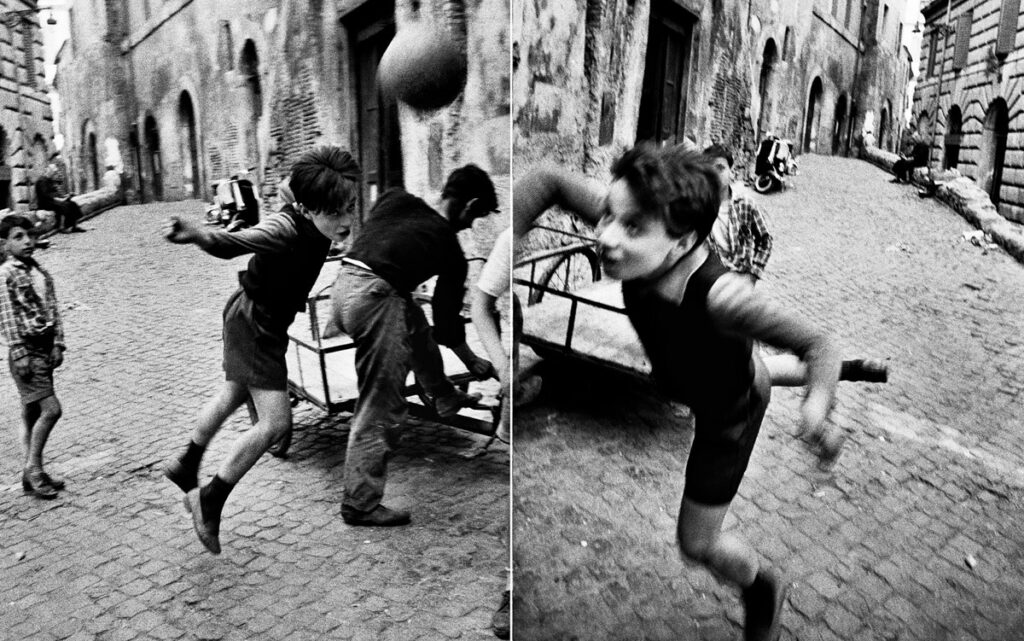 Street football, Rome 1956. © William Klein Estate